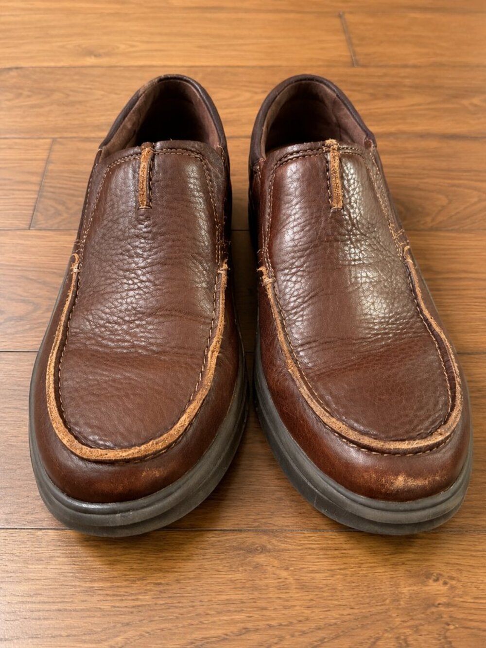 Clarks Collection Mens Size 9 Brown Leather Slip On Loafers Comfort Shoes